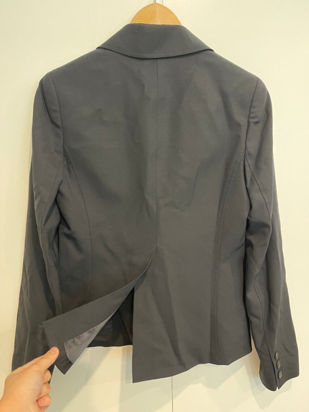 Theory Black Suit Set — Blazer & Wide-Leg Pants with Pockets — Size 6 - Picture 2 of 5